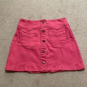 Forever 21 Pink Mini Skirt with Snap Buttons